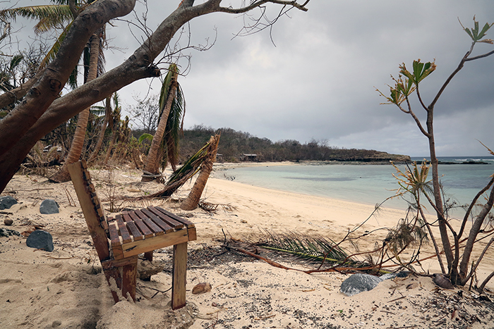 Cyclone Winston damage. Yasawa  Islands, Fiji