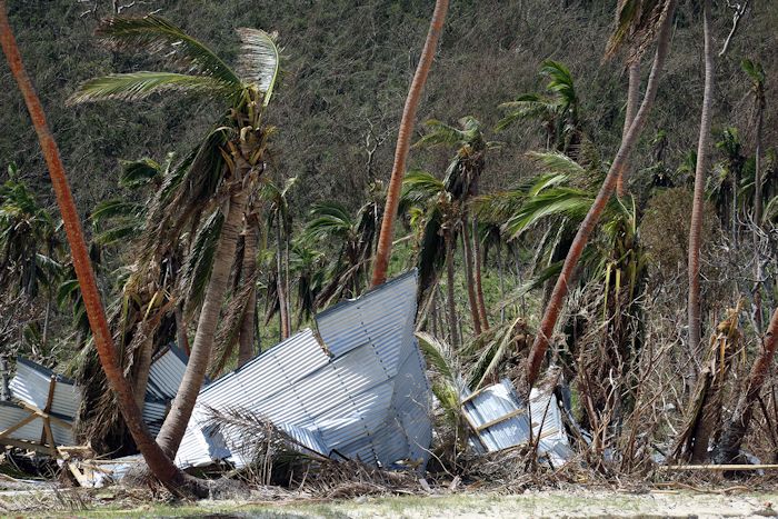 Cyclone Winston damage. Yasawa  Islands, Fiji