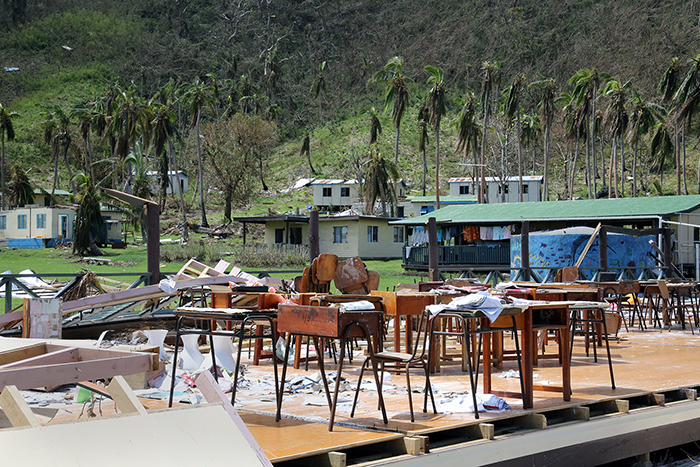 Cyclone Winston damage. Yasawa  Islands, Fiji