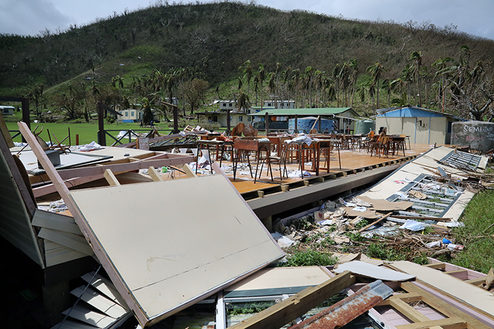 Cyclone Winston damage. Yasawa  Islands, Fiji