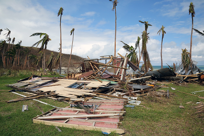 Cyclone Winston damage. Yasawa  Islands, Fiji