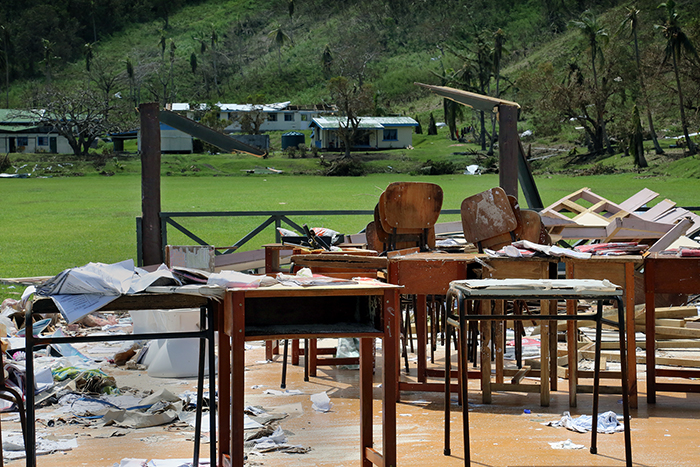 Cyclone Winston damage. Yasawa  Islands, Fiji