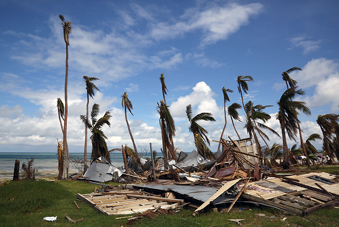 Cyclone Winston damage. Yasawa  Islands, Fiji