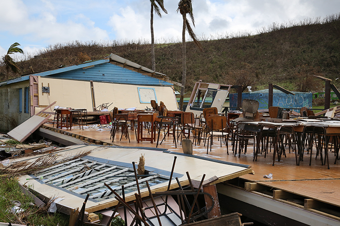 Cyclone Winston damage. Yasawa  Islands, Fiji