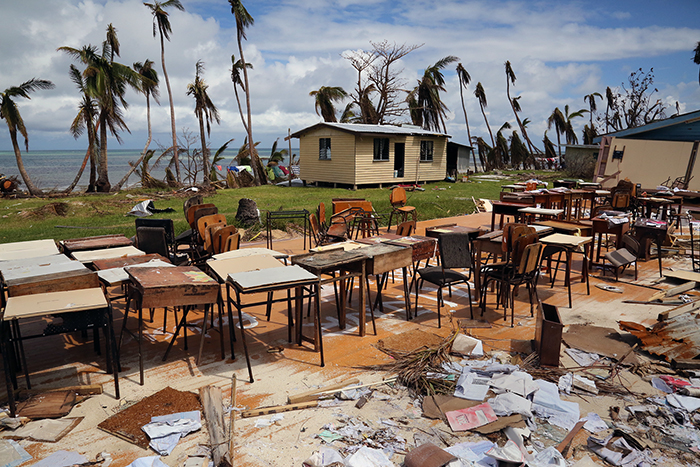 Cyclone Winston damage. Yasawa  Islands, Fiji