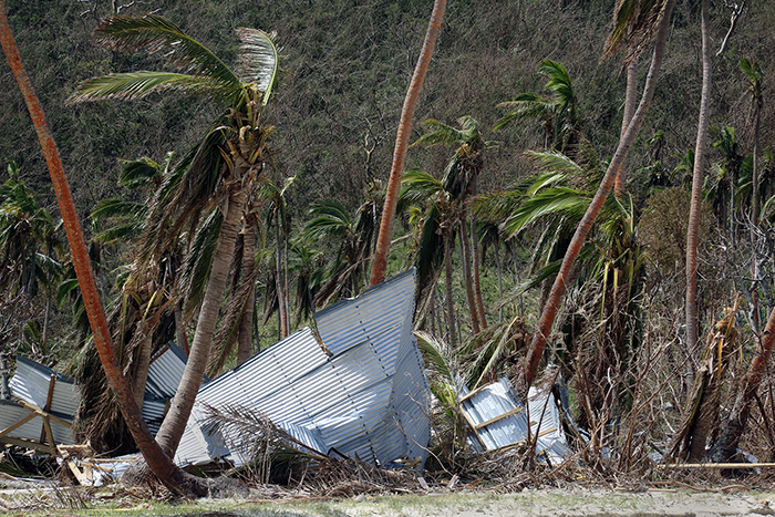 Cyclone Winston damage. Yasawa  Islands, Fiji