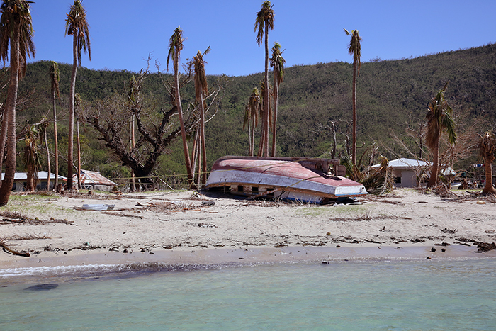 Cyclone Winston damage. Yasawa  Islands, Fiji